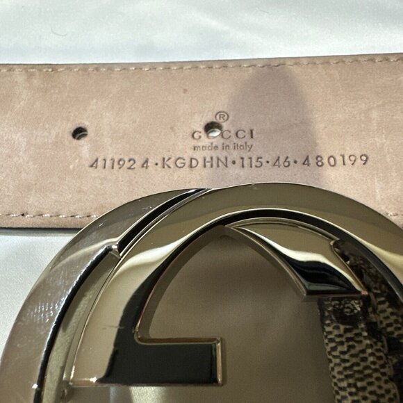 Gucci Web Beige/Blue Stripes Logo Men D-Ring Belt Size 90/36 - Picture 5 of 6